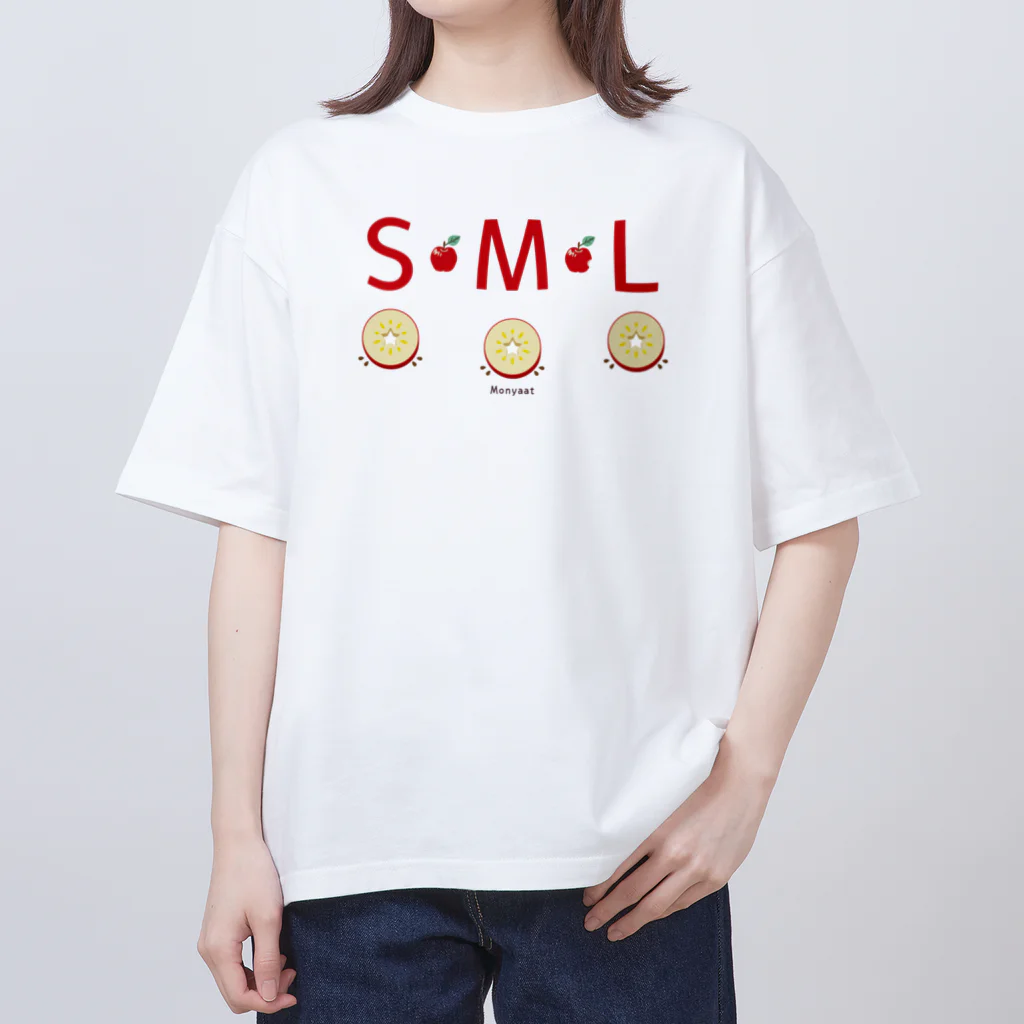 イラスト MONYAAT のML002 SMLTシャツのりんごすたぁ*輪切りのリンゴ オーバーサイズTシャツ