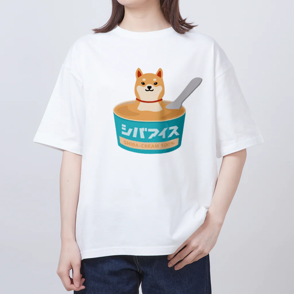 しばじるしデザインの柴クリーム100%のシバアイス Oversized T-Shirt