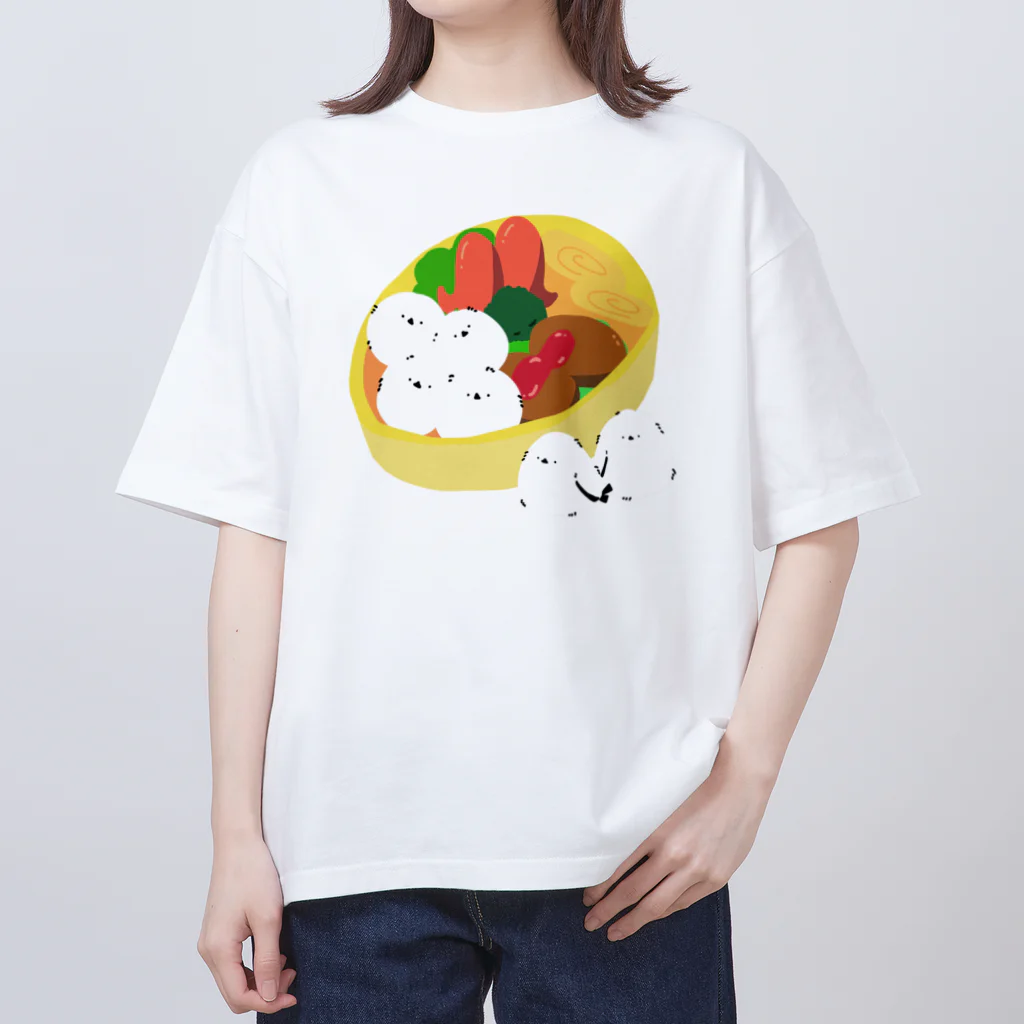 Kotetsu diary(SUZURI店)のシマエナガ×お弁当 Oversized T-Shirt