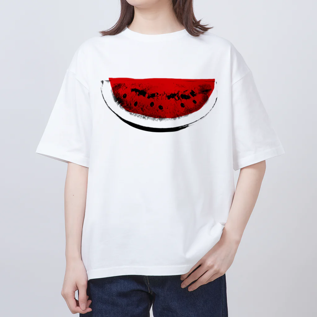 ヨープキャンが気になったのすいか -watermelon- 切 オーバーサイズTシャツ