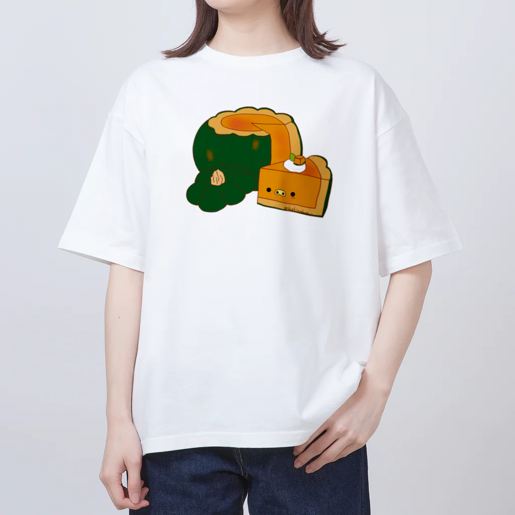 Draw freelyのまるごとかぼちゃプリン オーバーサイズTシャツ