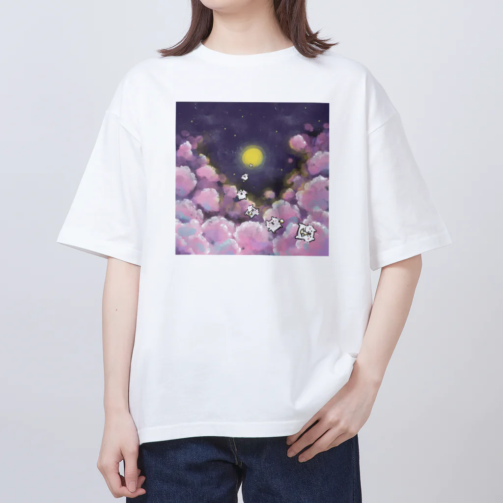 chocosshi shopのつらなりねこ オーバーサイズTシャツ