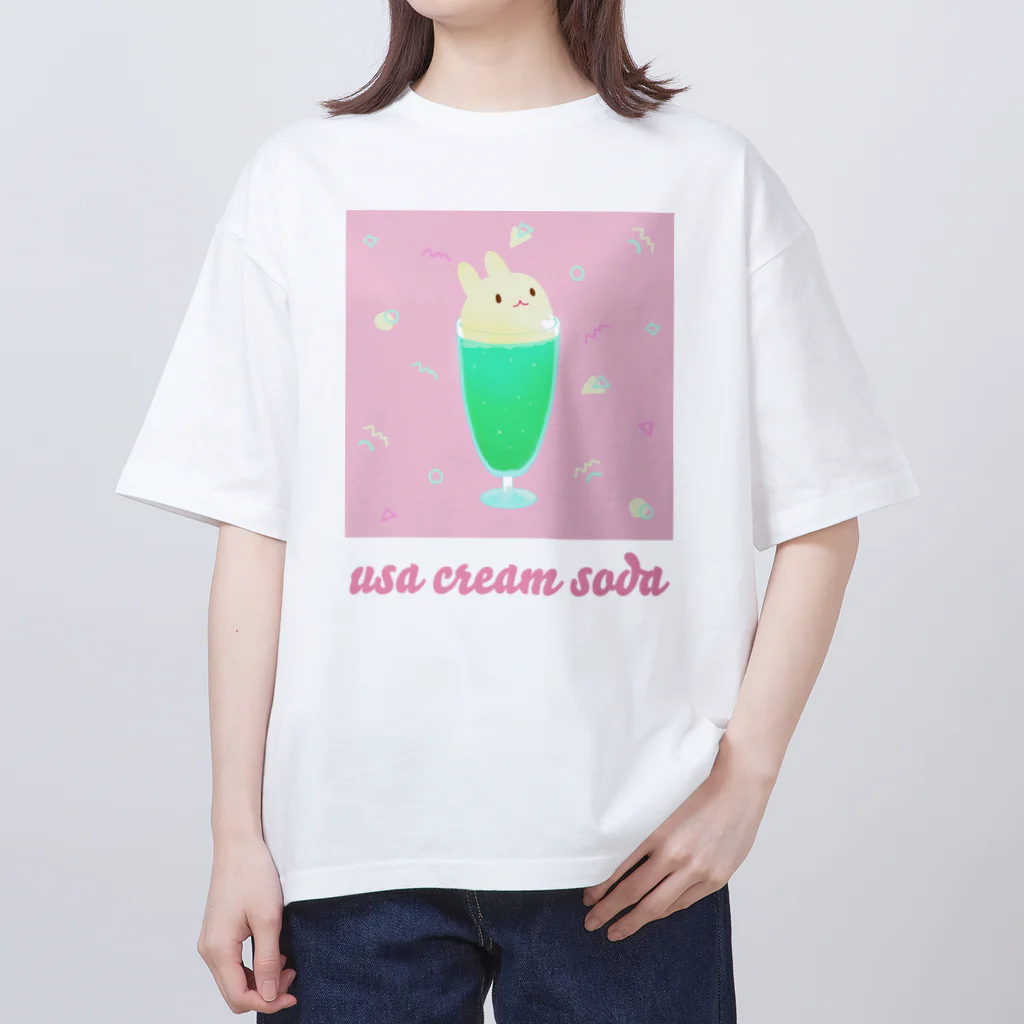 USAGI DESIGN -emi-のうさクリームソーダ Oversized T-Shirt