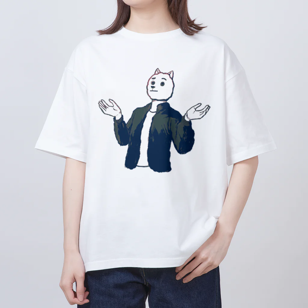 たかし漫画帽子の犬男　お手上げ Oversized T-Shirt