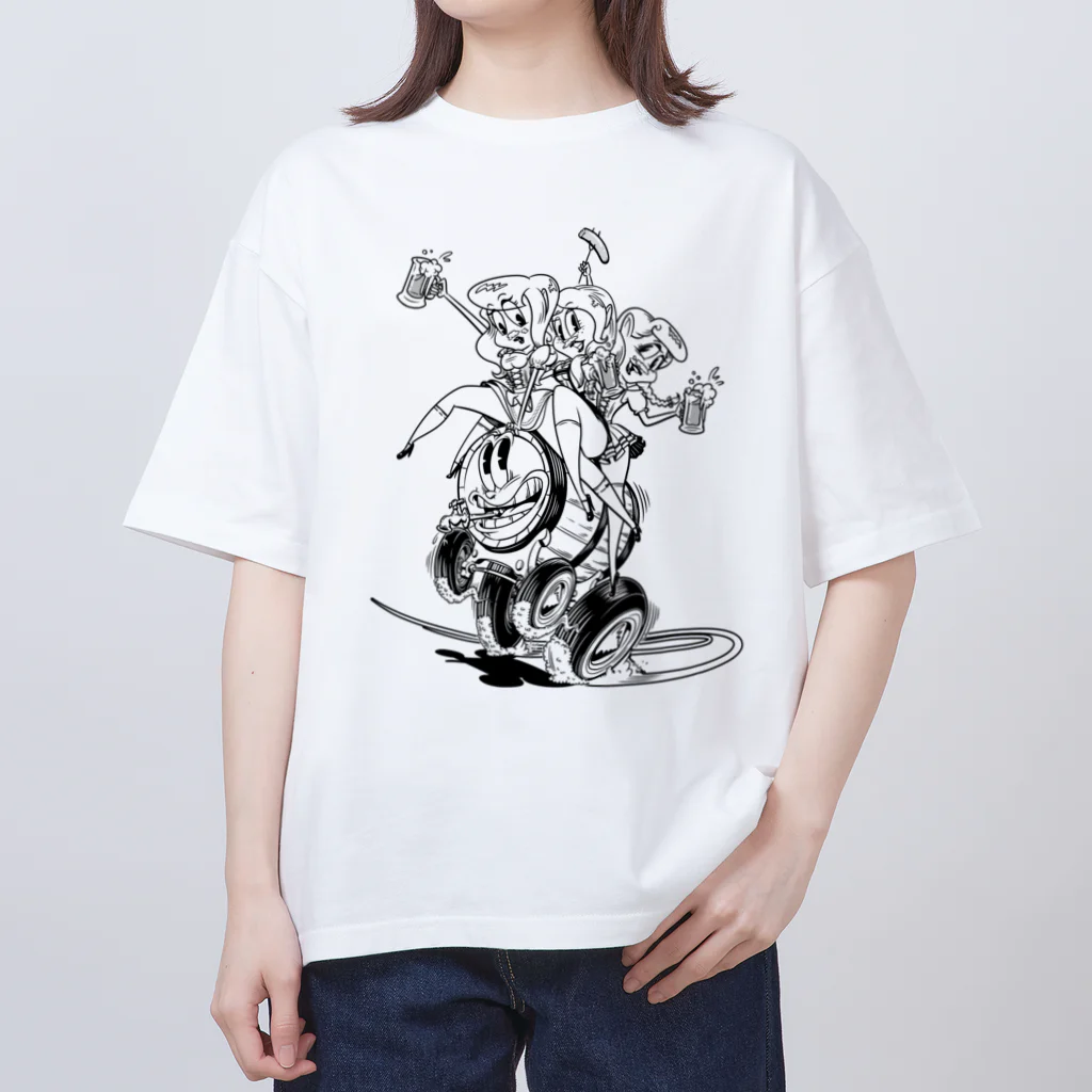 nidan-illustrationの"WHITE MUSTACHE CLUB"(タイトルなし) オーバーサイズTシャツ