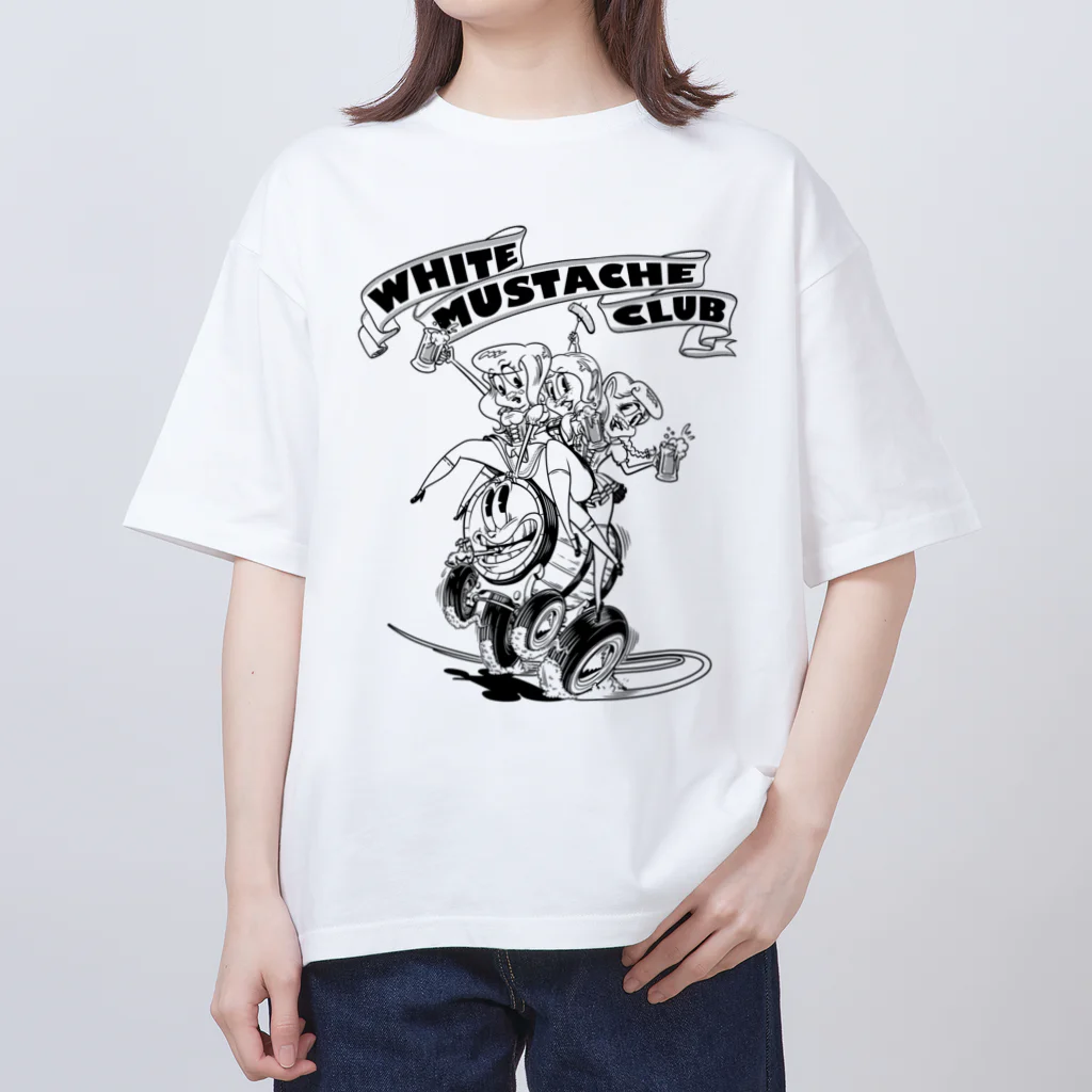 nidan-illustrationの"WHITE MUSTACHE CLUB"(タイトルなし)) オーバーサイズTシャツ