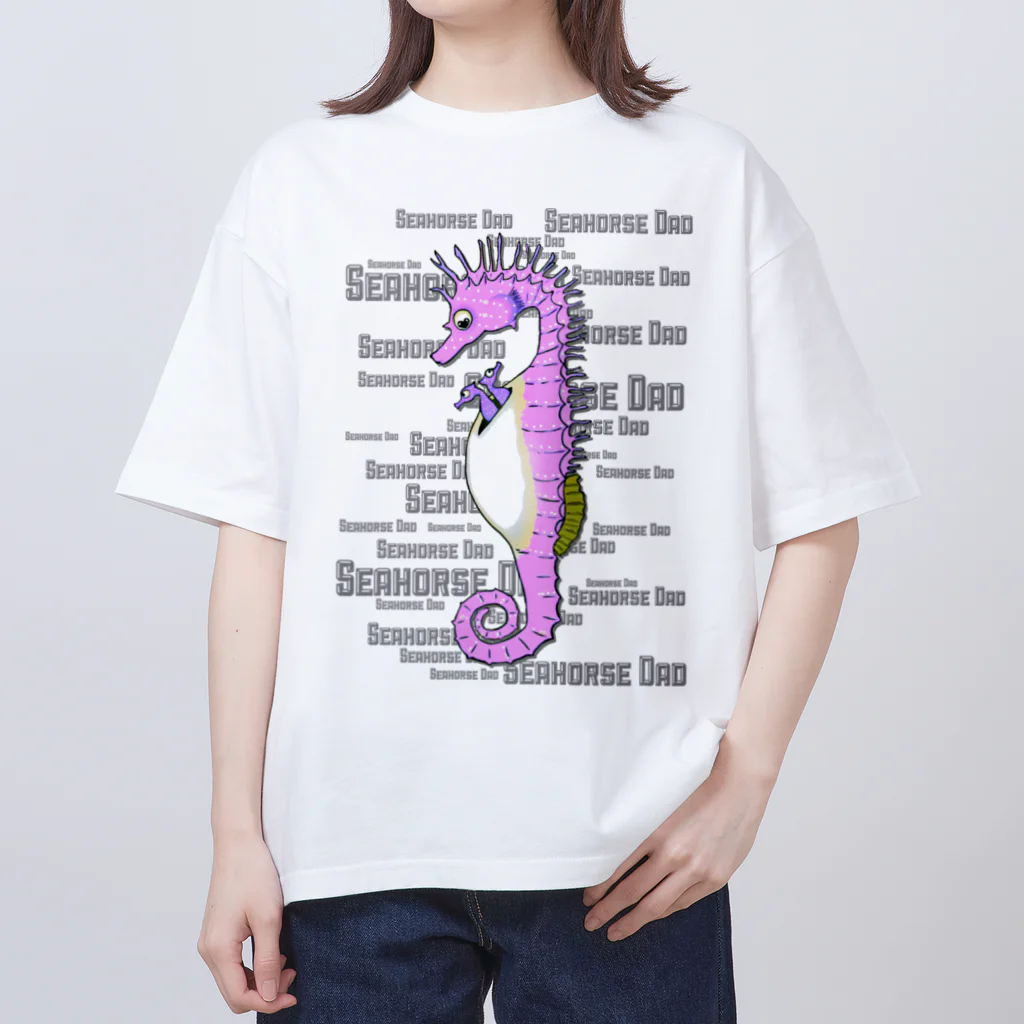 LalaHangeulのSeahorse Dad ピンク オーバーサイズTシャツ