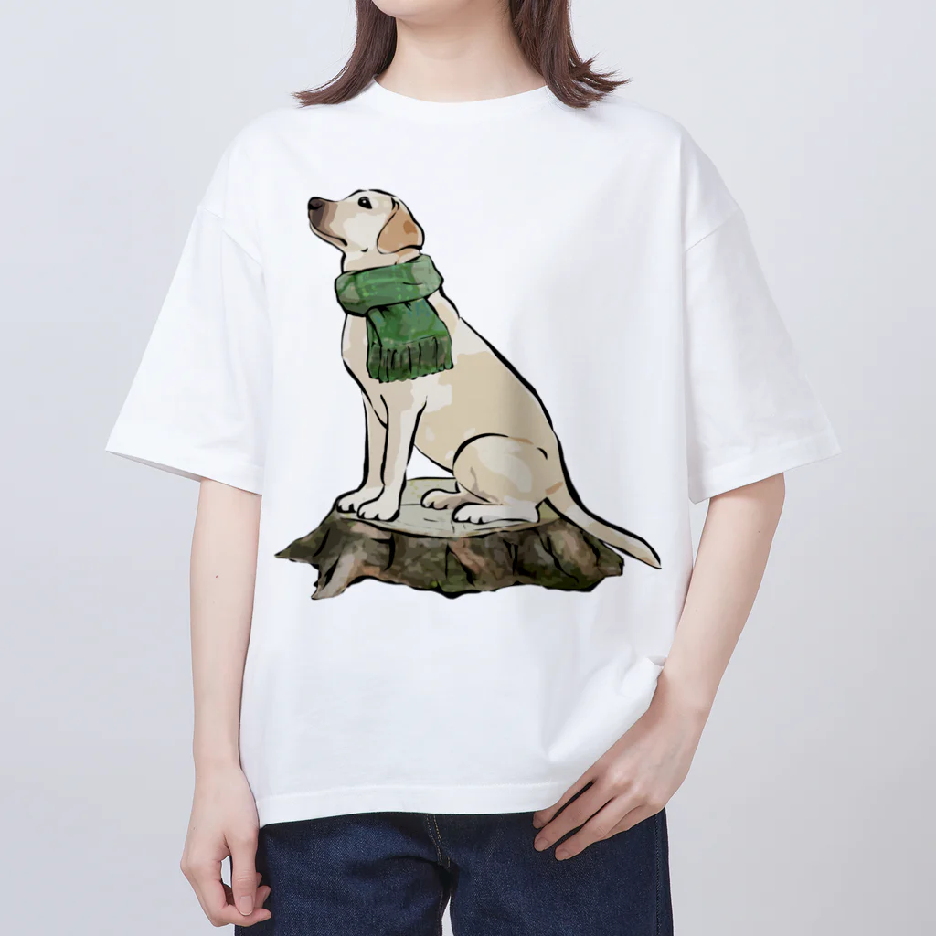 犬グッズの店しえるぶるーのマフラー犬　ラブラドルレトリバー Oversized T-Shirt