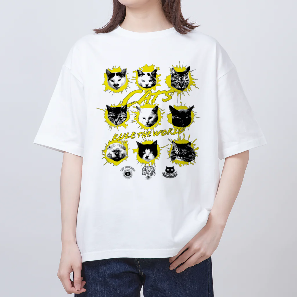 LONESOME TYPE ススの猫が世界を支配する9FACES（黄） Oversized T-Shirt