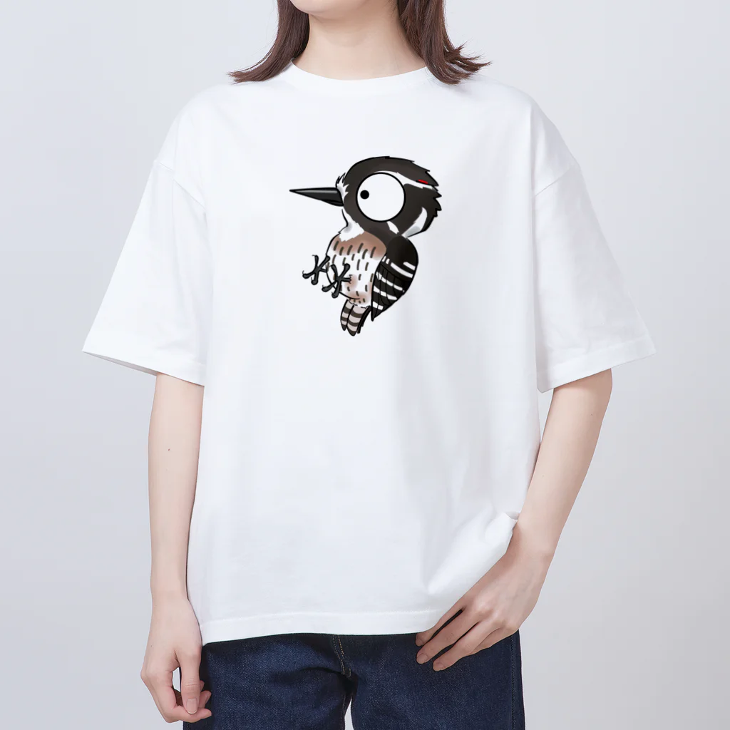 とりみちゃんの野鳥グッズのお店のコゲラ Oversized T-Shirt