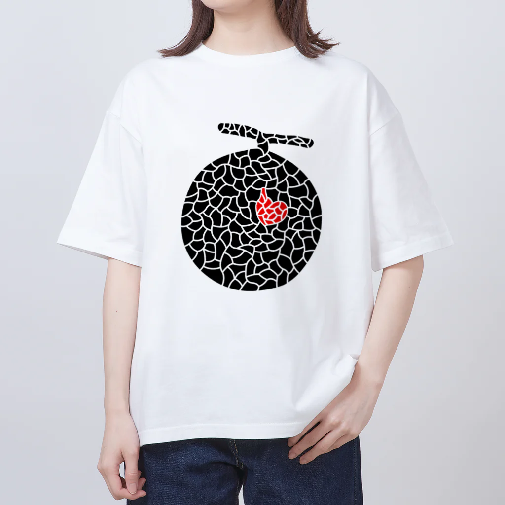 生物＝ケモノのヲ店の『tiles』Melon Oversized T-Shirt