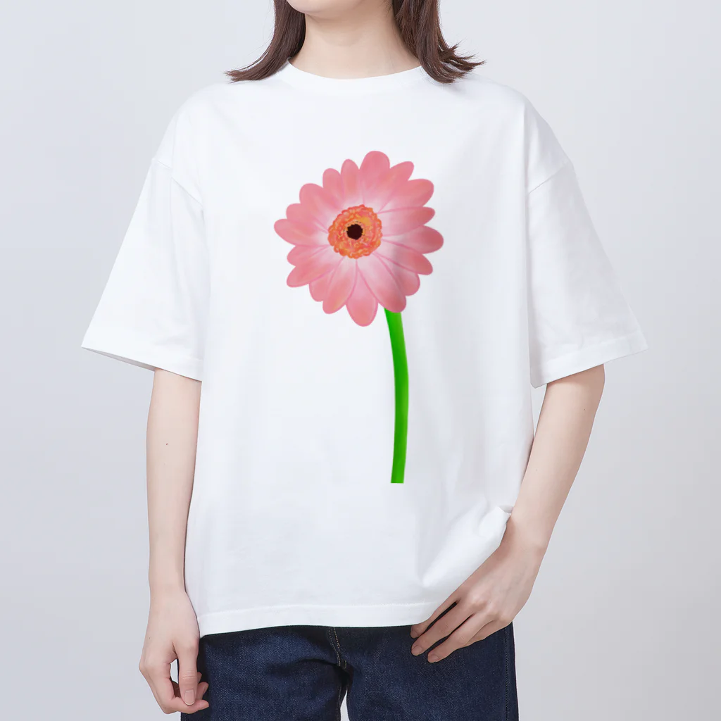 Lily bird（リリーバード）の桃色ガーベラ１輪 オーバーサイズTシャツ