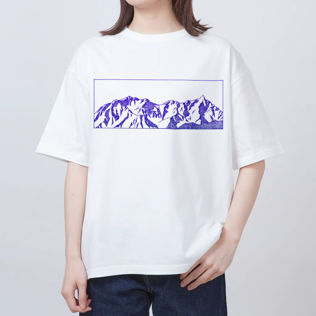 まつのき商店の槍穂高連峰　青ペン Oversized T-Shirt