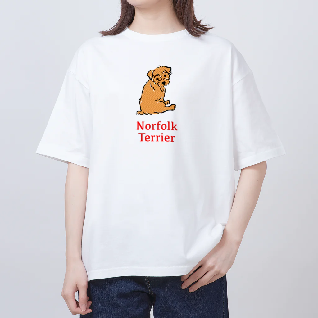 TOMOS-dogのふりむき犬（ドット）レッド Oversized T-Shirt