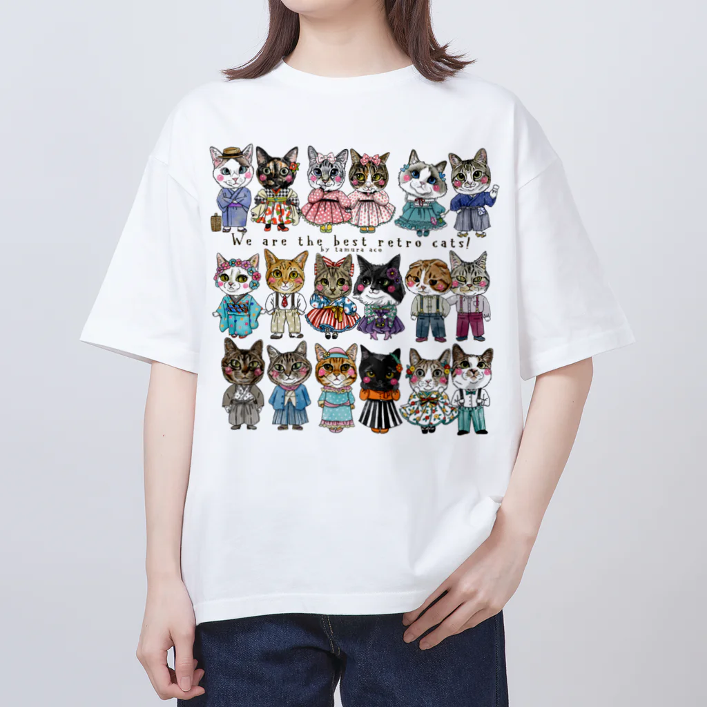 shop あこ猫犬屋のレトロ猫 オーバーサイズTシャツ