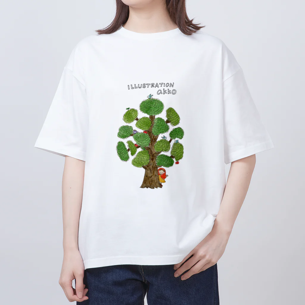 illustration akko shopの木のうしろからこんにちは。 Oversized T-Shirt