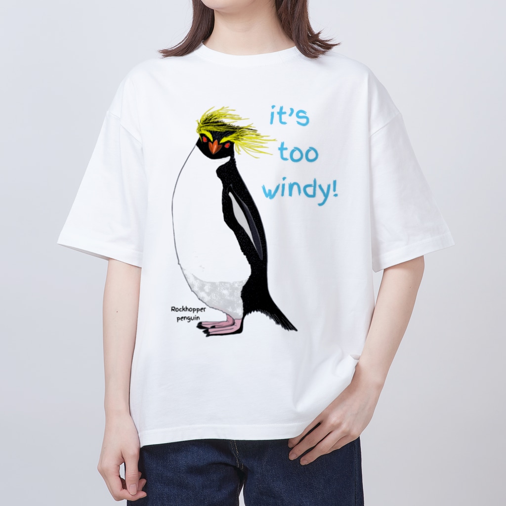 LalaHangeulのRockhopper penguin　(イワトビペンギン) Oversized T-Shirt