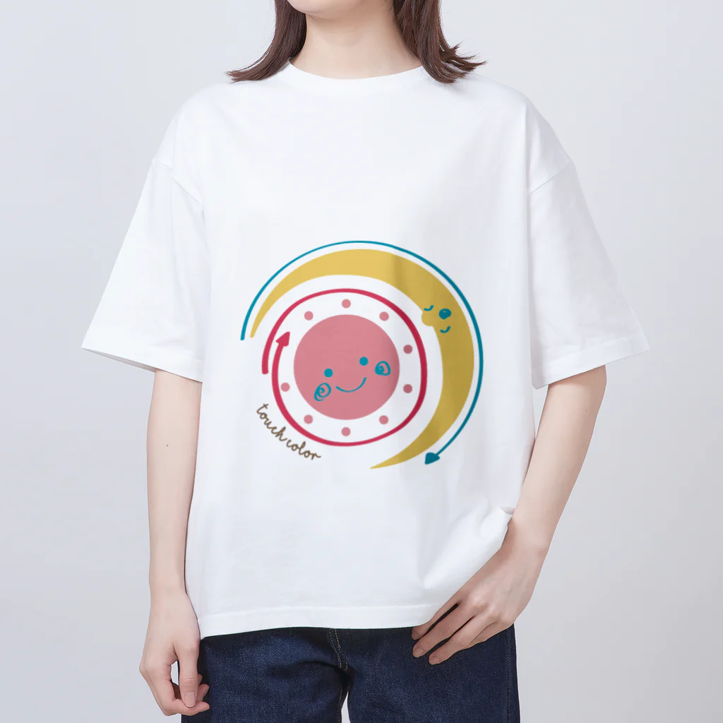 たっちからぁショップのなでなで太陽と月 Oversized T-Shirt