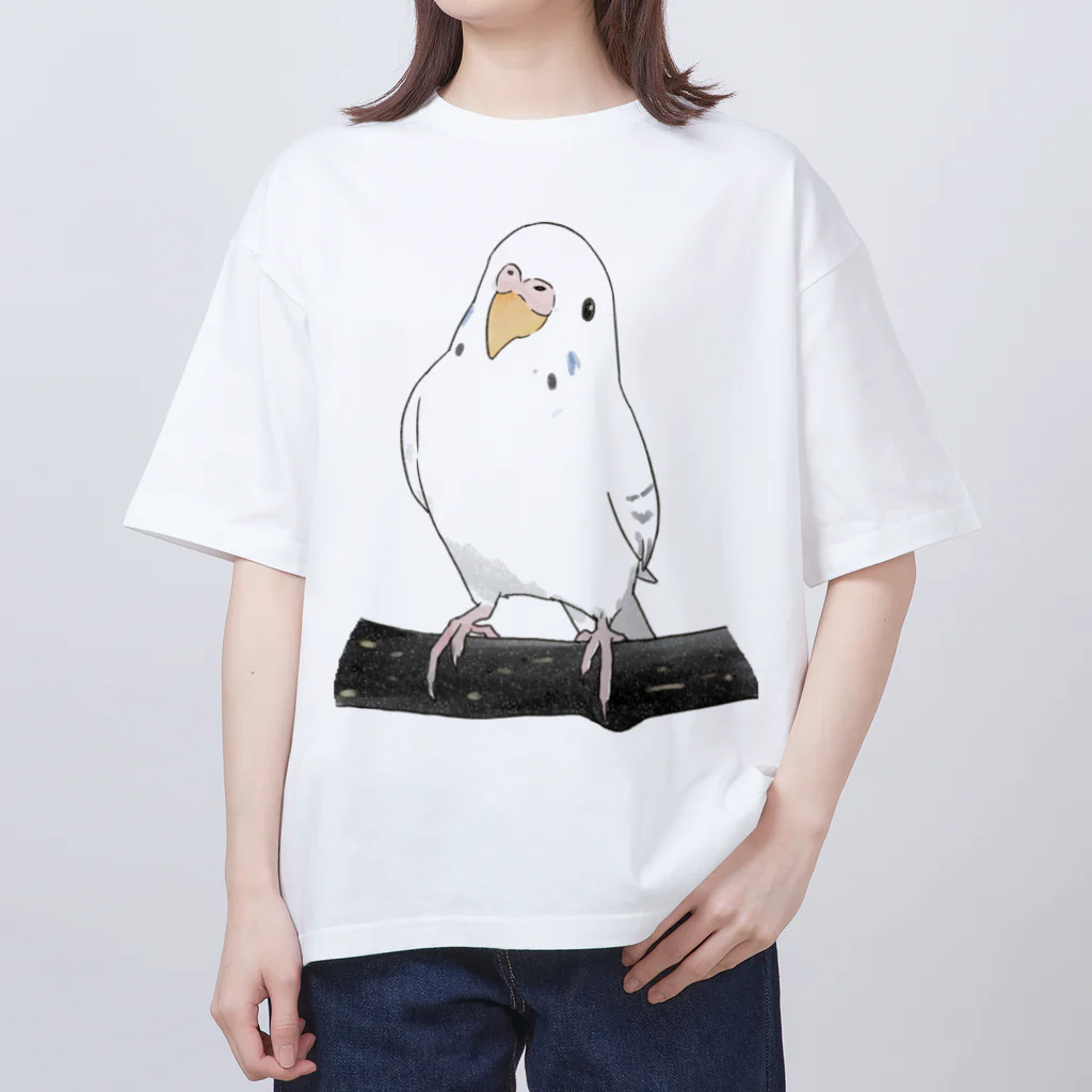 まめるりはことりのまったりセキセイインコちゃん【まめるりはことり】 オーバーサイズTシャツ