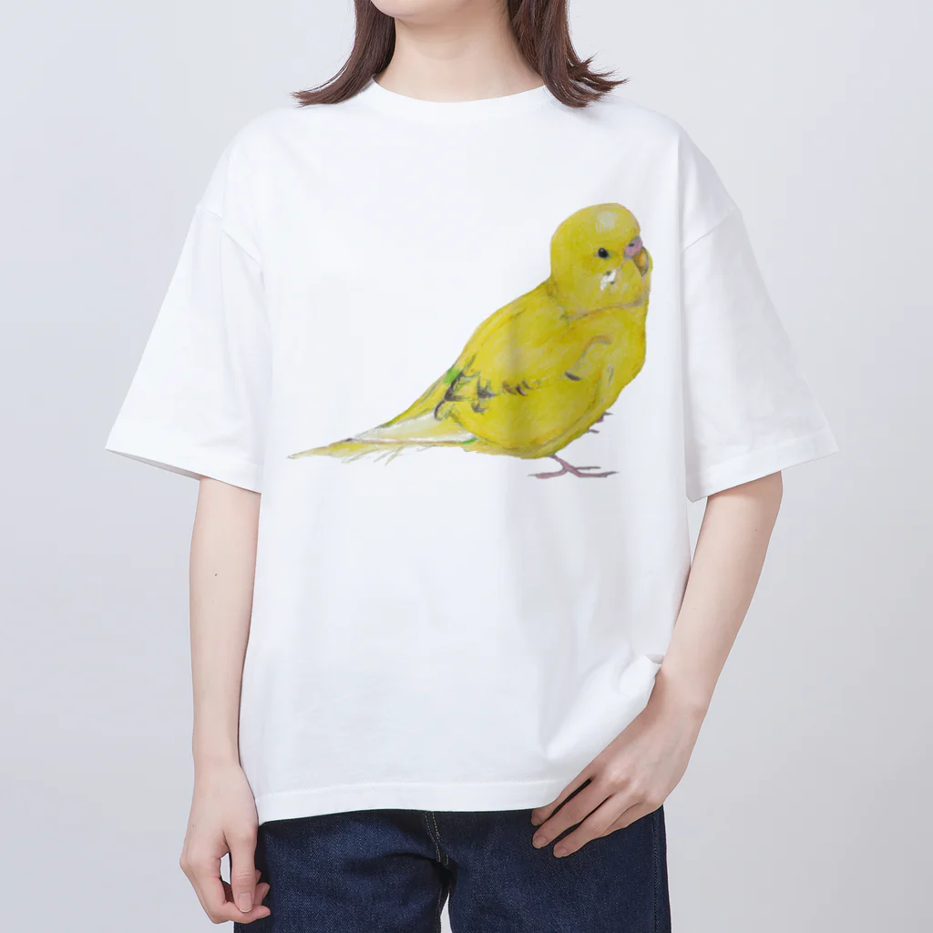 森図鑑の[森図鑑]セキセイインコ黄色 オーバーサイズTシャツ