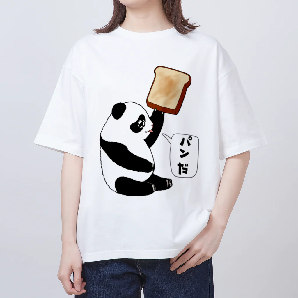 LalaHangeulの「パンだ」とつぶやく子パンダ オーバーサイズTシャツ