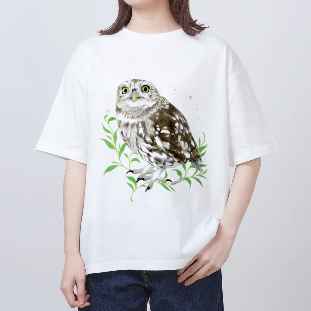 北山紫仙(Shisen's SHOP)のコキンメフクロウさん オーバーサイズTシャツ