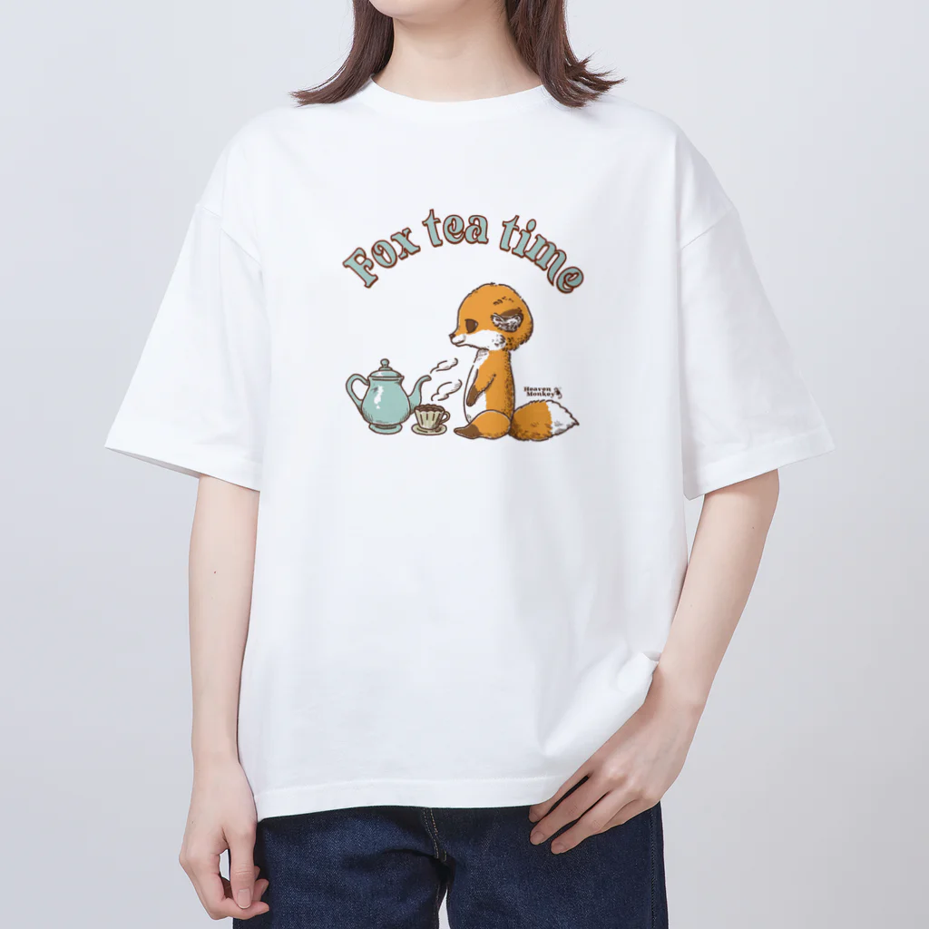 Heaven Monkeyのキツネのティータイム オーバーサイズTシャツ