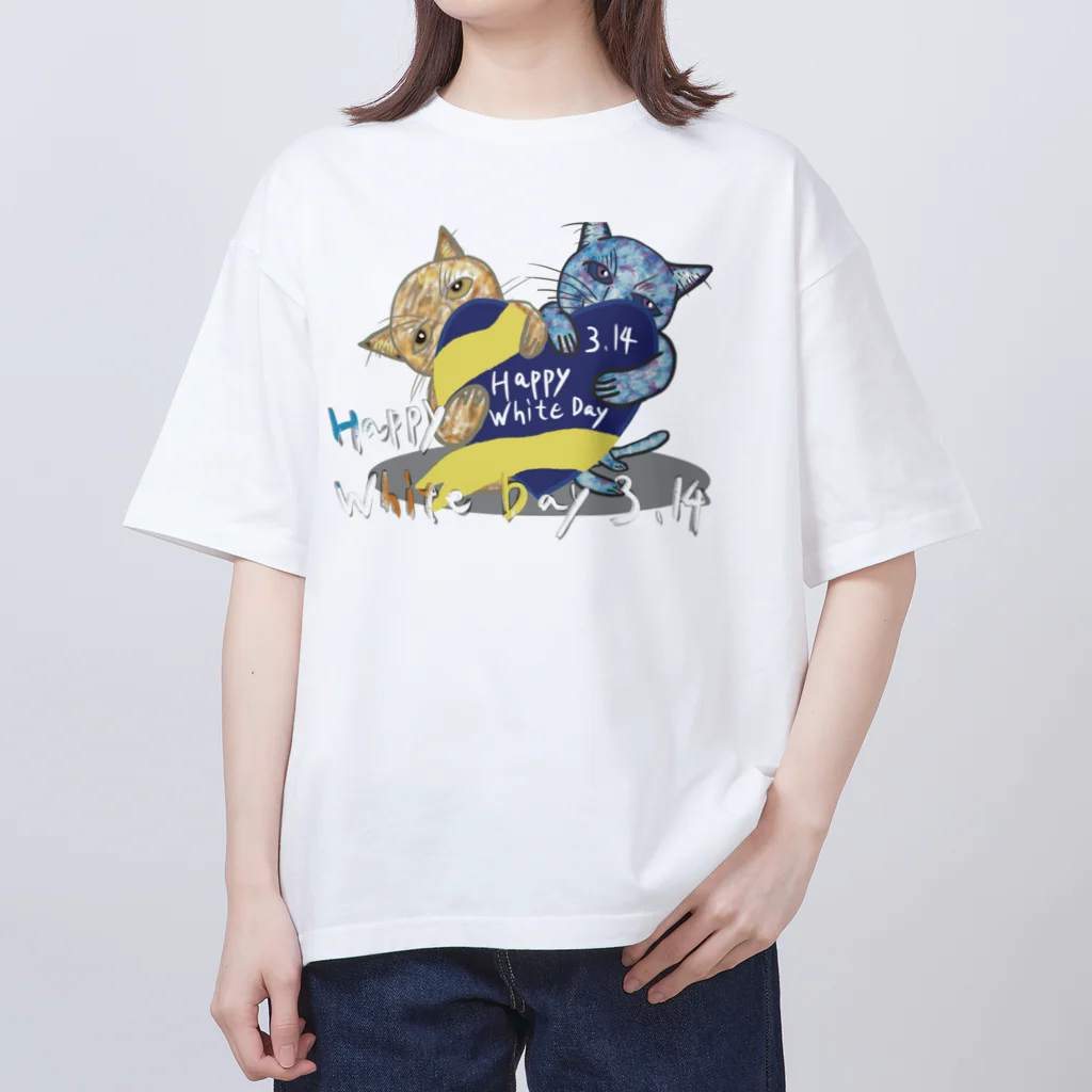 AkironBoy's_ShopのHappy White Day 3.14 〜あなたは誰にお返ししますか❓〜 Oversized T-Shirt