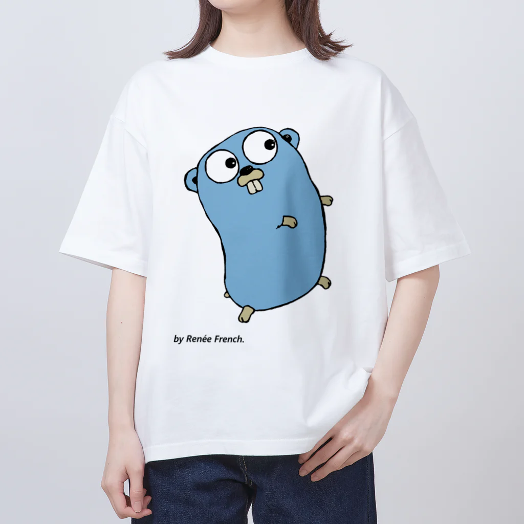 pyon4pyonのBlue Gopher くん オーバーサイズTシャツ