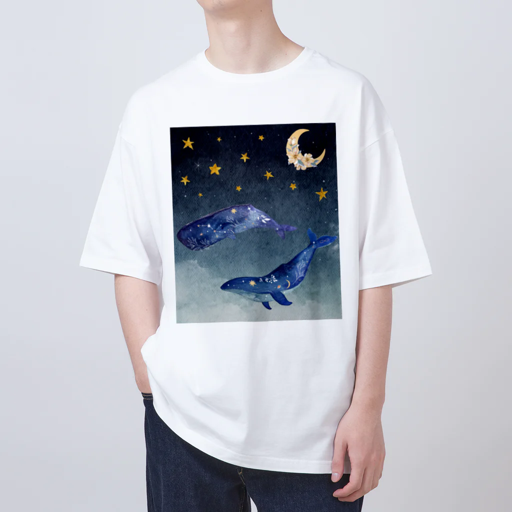 NEONEONの夜を泳ぐクジラ Oversized T-Shirt