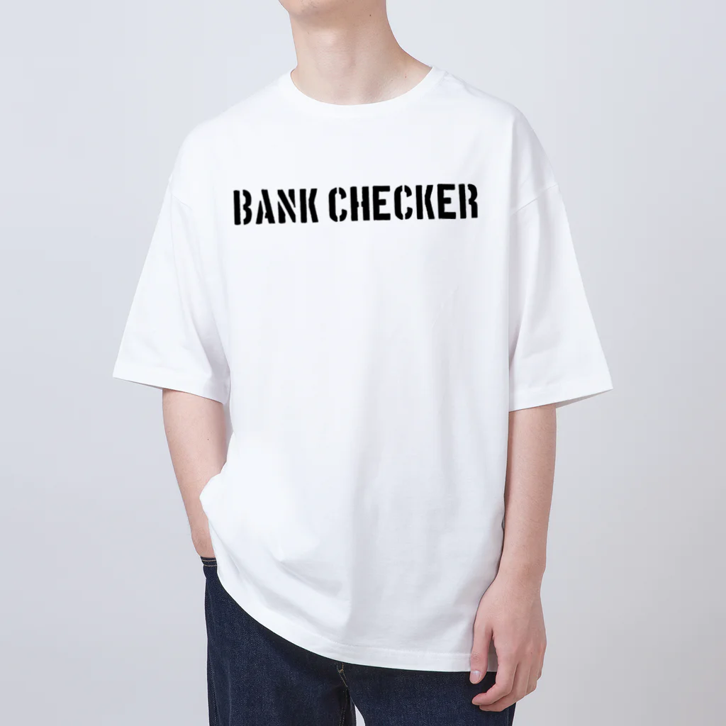 ミニ四駆ショップ４４のBankchecker　黒プリ オーバーサイズTシャツ