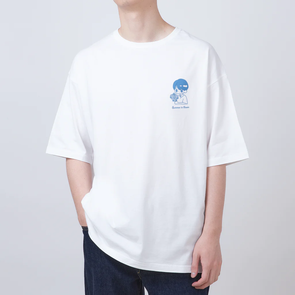あーきちのsummer in bloom (blue) Oversized T-Shirt