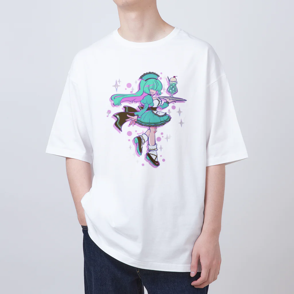 モナ子のメカクレチョコミントさんとメロンクリームソーダ オーバーサイズTシャツ