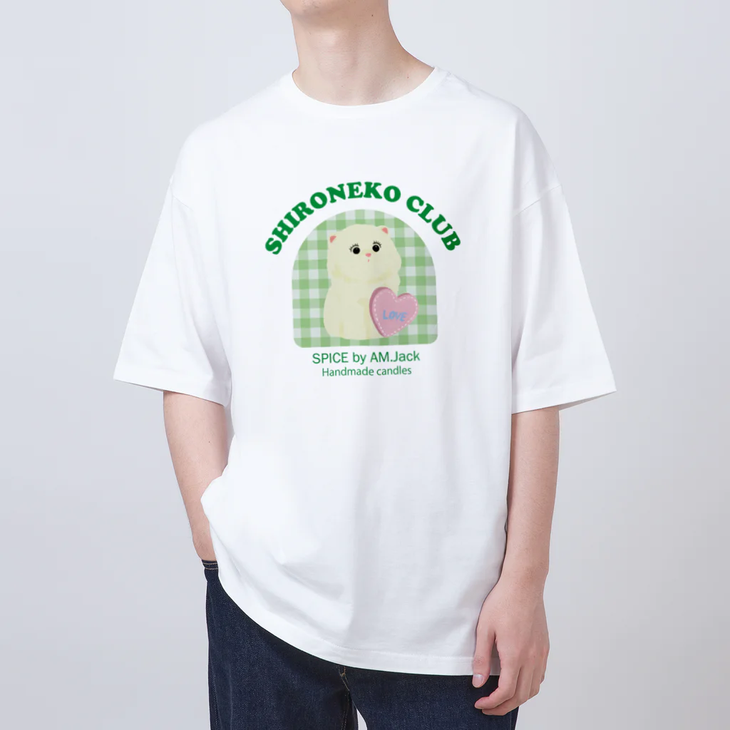 AM.Jack/マメナオ@キャンドル作るひとのしろねこくらぶ／GREEN オーバーサイズTシャツ