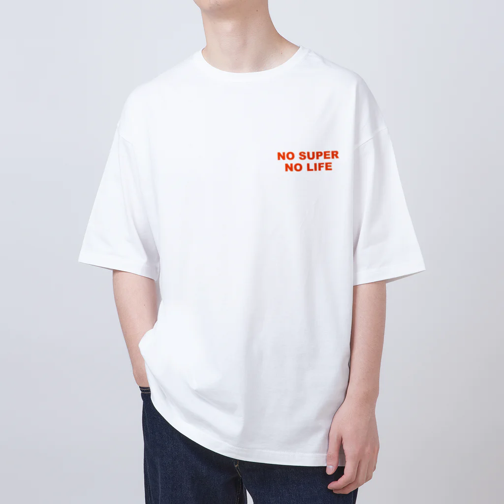 トマトマーケットのNO SUPER,NO LIFE(レッド) オーバーサイズTシャツ