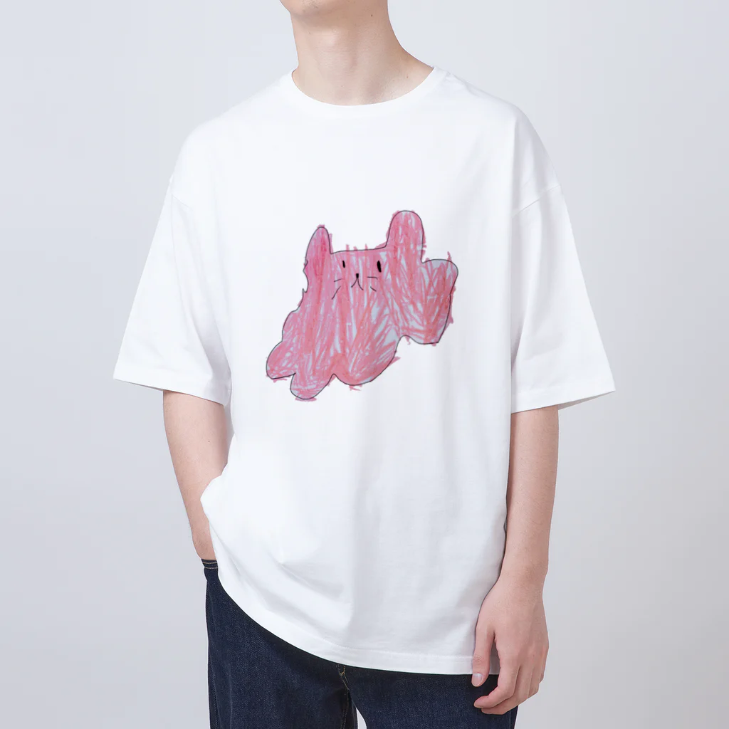 opeeのおみせのたこねこピンク オーバーサイズTシャツ