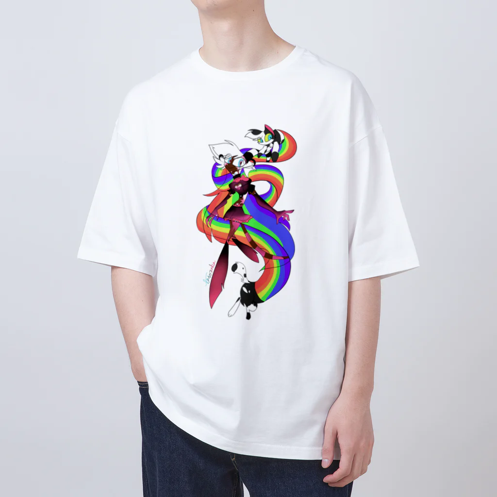 蛸蠍挫馬のPRIDE DEMON and PRIDE CAT Oversized T-Shirt