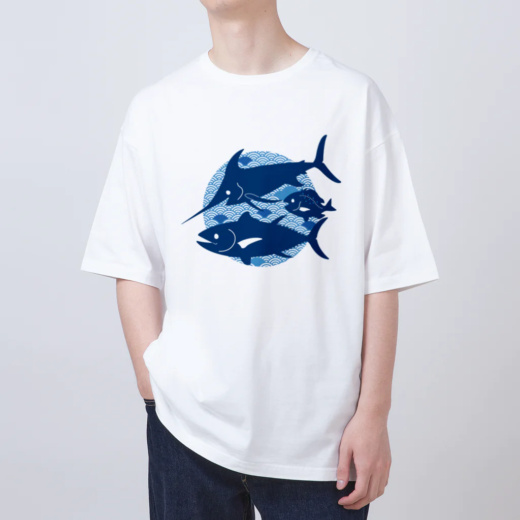 みなとまち層の日本の海の魚 Oversized T-Shirt