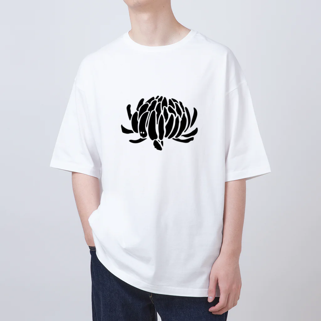 おばけ植物園のおばけ花（キク）モノクロ Oversized T-Shirt