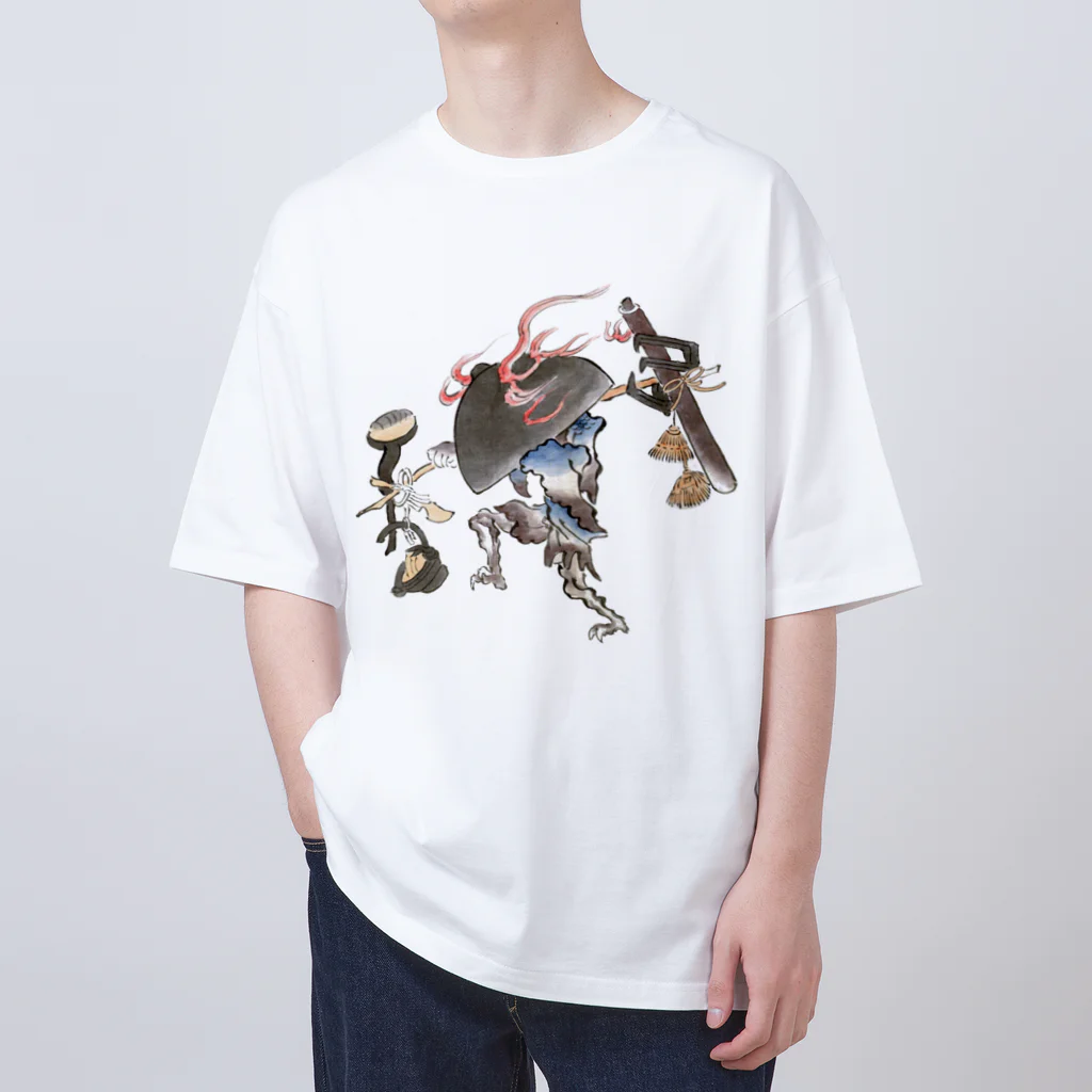 和もの雑貨 玉兎の百鬼夜行絵巻 鍋坊主【絵巻物・妖怪・かわいい】 Oversized T-Shirt