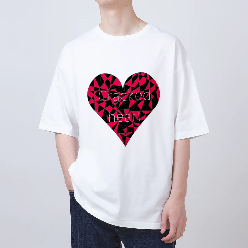 夢見ゆらの架空屋さんのCracked heart/PINK オーバーサイズTシャツ