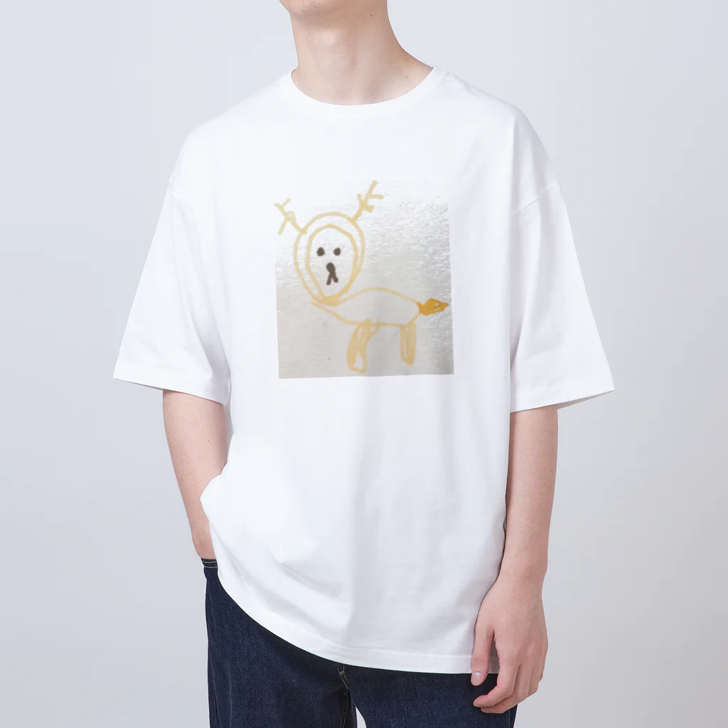 わたしだいたい６さいの５さいのときにかいたシカT２ Oversized T-Shirt