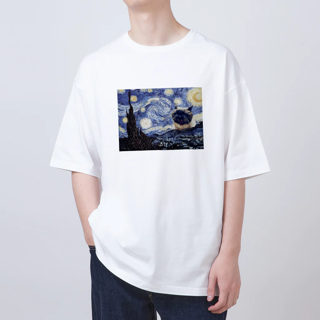 ATELIER branchの星月夜と吠える猫 Oversized T-Shirt