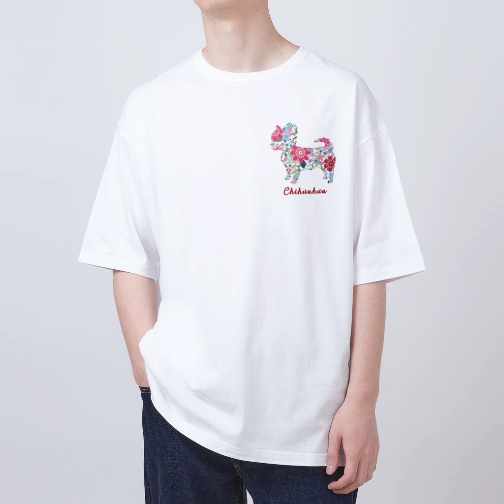 AtelierBoopの花kauwela　チワワ Oversized T-Shirt