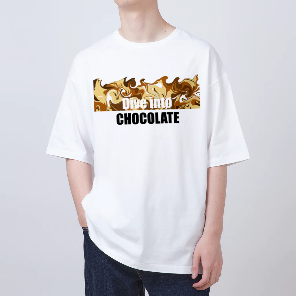 ヒロシオーバーダイブのチョコレートに溺れていたい☆マーブル オーバーサイズTシャツ