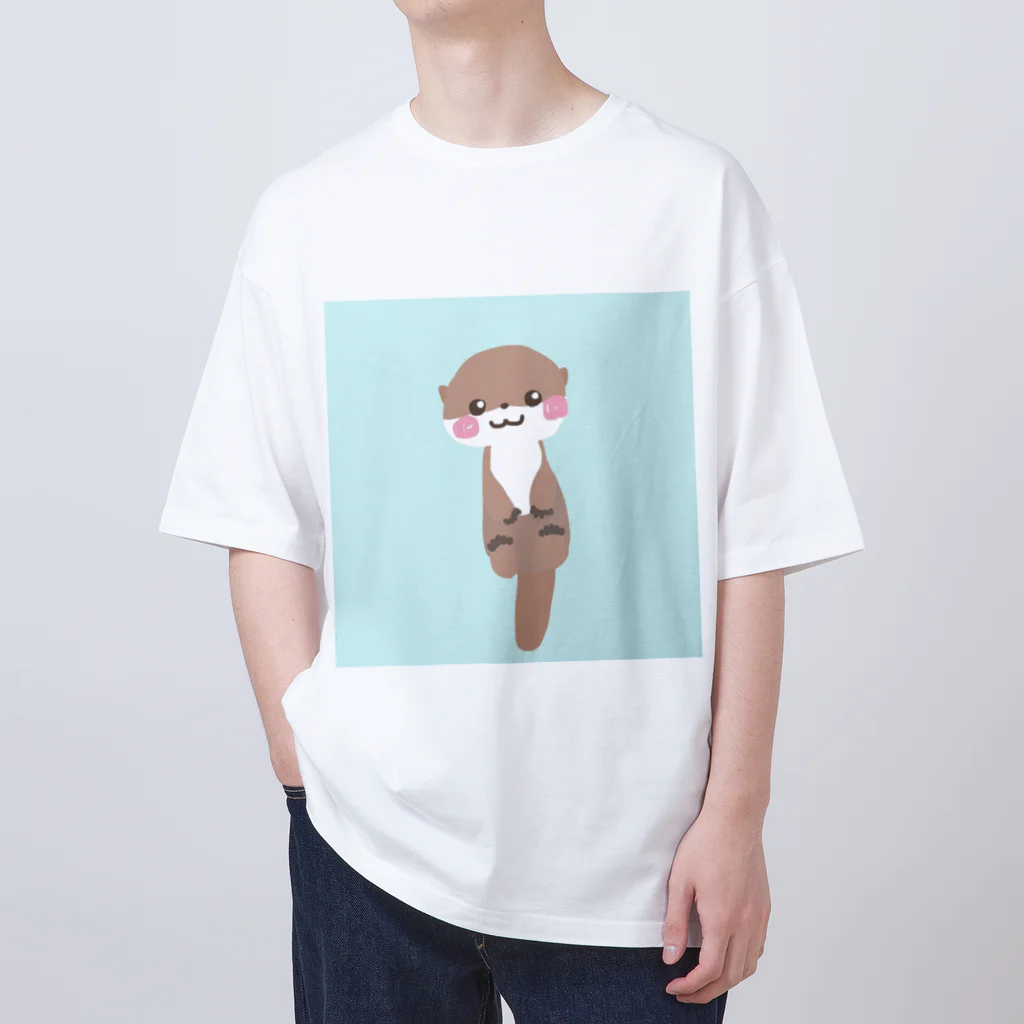 羊毛フェルトのMOFFU.（もっふ）のカワウソちゃん オーバーサイズTシャツ