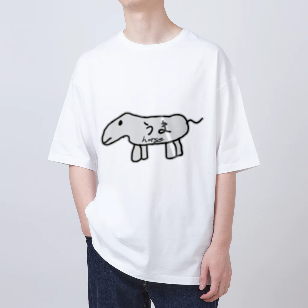 派手髪オタク画伯とそのまぶのうま馬horse(偽) Oversized T-Shirt