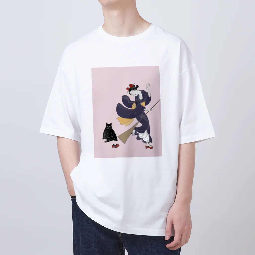 keeeeeep smilingの働く気のない猫ジジ　Jiji’s delivery service Oversized T-Shirt