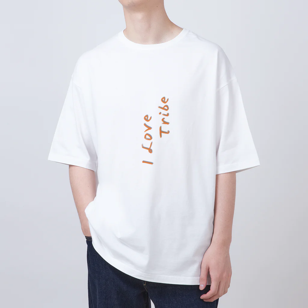 ミラくまのI LOVE Tribe 縦文字 Oversized T-Shirt