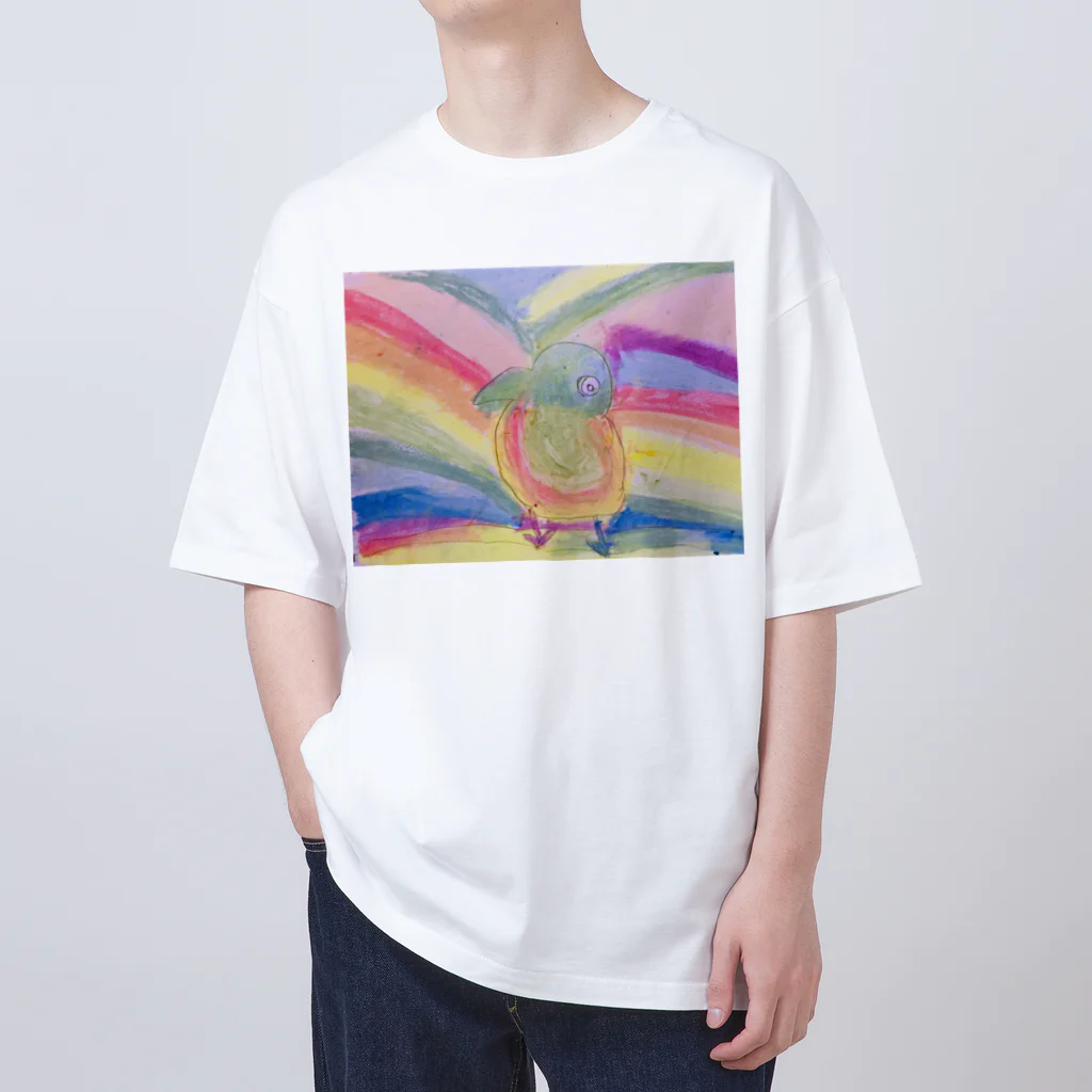 go80sのピーコックグリーンからす Oversized T-Shirt